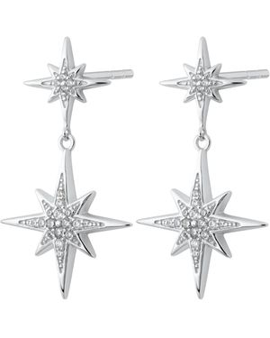Scream Pretty Art Deco Star Stud Earrings - White