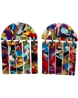 CLOSET REHAB Fringe Earrings - Red