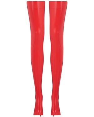 Elissa Poppy Latex Stockings - Red