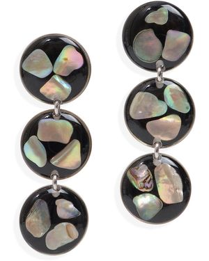 Kate Koel Iridescent Abalone Tone Earrings - Black