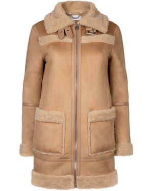 ISSY LONDON Neutrals Farah Faux Shearling Coat Camel - Natural