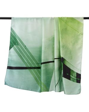 Essenty-Paris Nomadic Travel-Inspired Design – French Satin Silk Scarf - Green