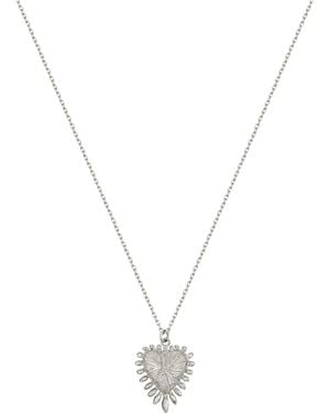 Zoe & Morgan Heart Rays Necklace - Metallic