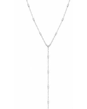 The Pheia Tube Lariat Necklace - Metallic
