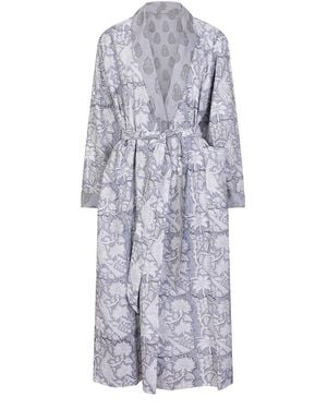 NoLoGo-chic Paisley Reversible Robe Cotton Charcoal - Blue