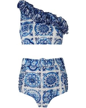 Nur Karaata Alexis Bleu Blanc Bikini Set - Blue