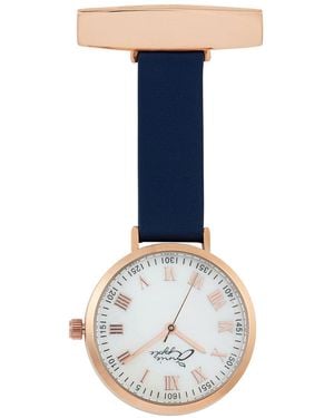 Bermuda Watch Company Annie Apple Meraki Mother Of Pearl Rose Leather Fob 35 - Blue