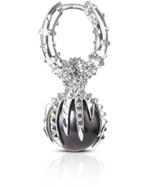Kasun The Dragon & The Pearl Hoop Earrings - Metallic