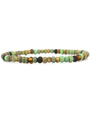 Shar Oke Striped & Czech Bracelet - Green