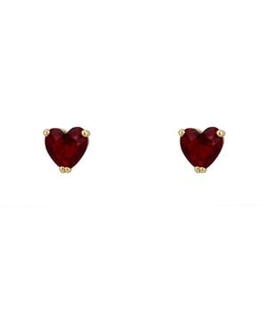LÁTELITA London Asscher Cut Heart Stud Earrings Ruby - Black