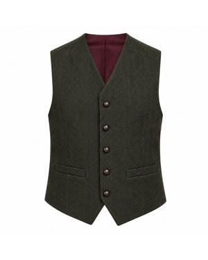 Guards London Robert Tweed Heritage Wool Waistcoat - Green