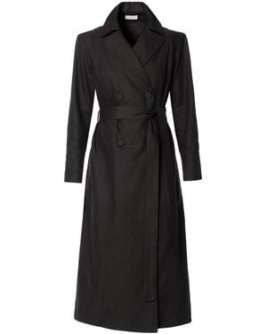 AGGI by HALEWSKI Logan Natural Midi Trench Coat - Black