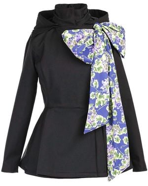 RainSisters Jacket With Detachable Hood: Moonlit Bow - Black