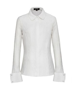 Smart and Joy Fitted Long Sleeves Lace Shirt - White