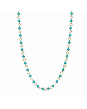 Becket + Quill Clover Chain Necklace - Blue