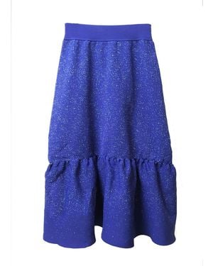 Arto. Mini Dot Midi Knit Skirt - Blue