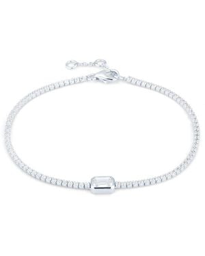 Lulu B London Cubic Zirconia Baguette Bracelet - White