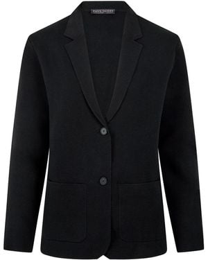 Paul James Knitwear Midweight Cotton Tara Relaxed Fit Knitted Blazer - Blue