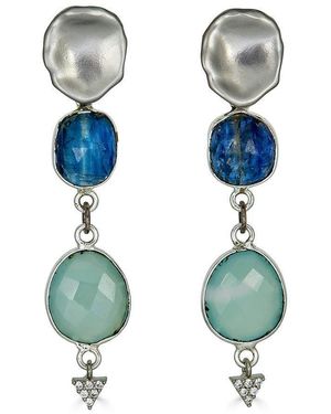 Loni Paul Jewelry Aquamarine & Kyanite Earrings - Blue