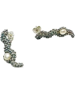 Tg-Jewellery by Tamara Gervasio Sea Slug Pearl Stud Earrings – Sterling With Pearl Accent - Green