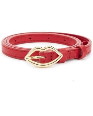 Lulu Guinness Lulu Lip Buckle Belt - Red