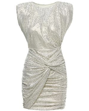 BLUZAT Mini Dress With Print - Grey