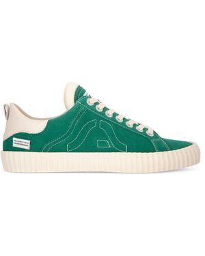 Springa | Unique Vulcanized Sneakers Italian Handmade Wavy Suede Dark Trainers - Green