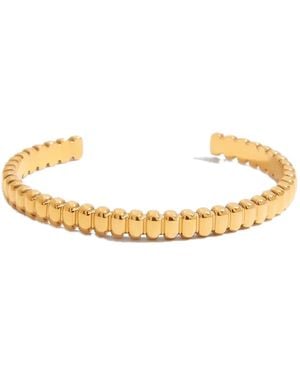 Elk & Bloom Chunky Beaded Ribbed Band 14K Bangle - Metallic