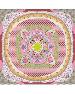 Maraethra Cosmic Play Silk Square Scarf - Pink