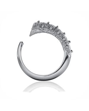 Linda Fiore Horn Ring Sterling - Metallic