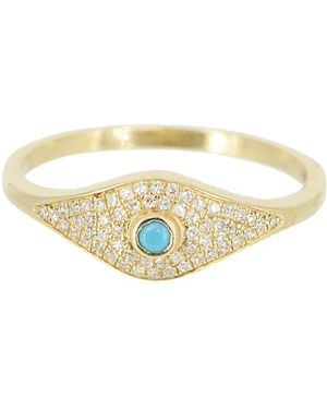 KAMARIA Evil Eye Ring With And Diamonds - Metallic