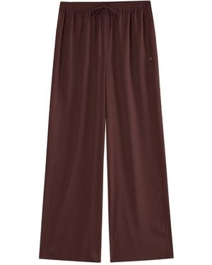 Supesu Rosa Satin Trousers, Wide Leg - Brown