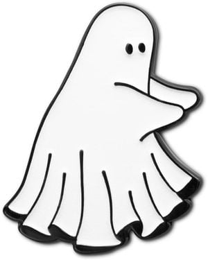 Make Heads Turn Enamel Pin Ghost - White