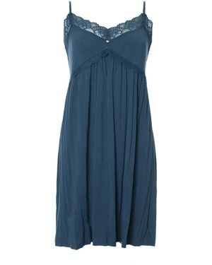 Pretty You London Bamboo Lace Chemise - Blue