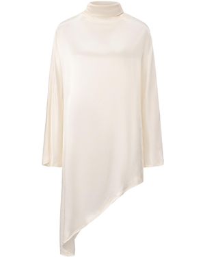 FRONT ROW SHOP Asymmetric Slouch-Neck Blouse - White
