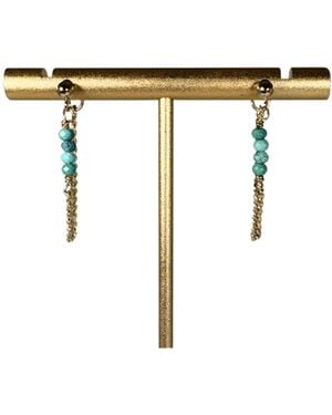 Rachel Nathan Post & Chain Earrings - White