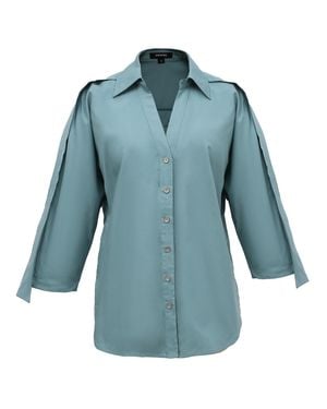 Smart and Joy Wide Shoulder Straps Shirt - Blue