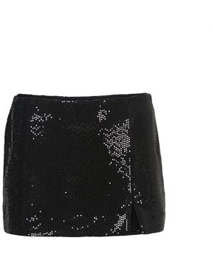Mandasen Cedar Sequins Low Rise Mini Skirt - Black