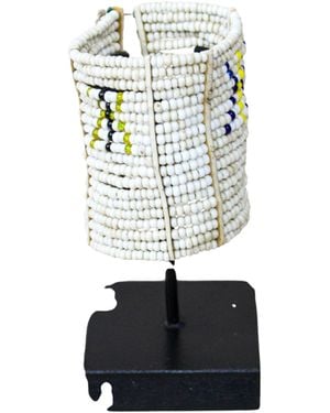 Botanical Boys Beaded Maasai Cuff Bracelet - White
