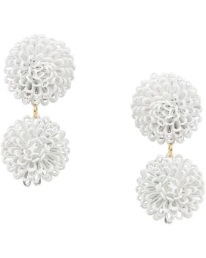 Pats Jewelry Double Pompom - White