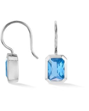 Dower & Hall Octagon Topaz Earrings - Blue