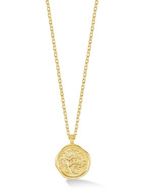 Dower & Hall Solid Tree Of Life Tiny Talisman Necklace - Metallic