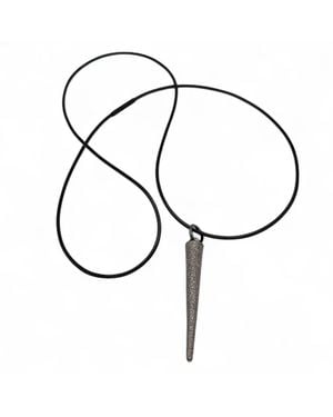 Jagged Halo Jewelry Benson Cord Spike Pendant Necklace Gunmetal - Metallic