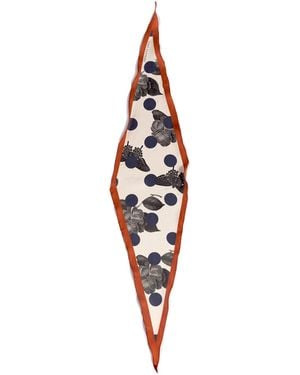 Lost Pattern "Noir Floral" Silk Diamond Scarf - Red