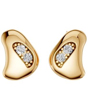 Aya Fine Jewelry Orelia Round Cut Lab Grown Diamond Stud Earrings - Metallic