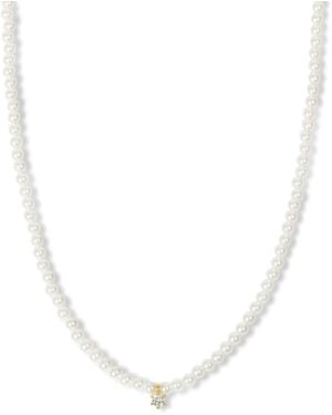 Esterah Pearl Beaded Necklace & Charm - Metallic