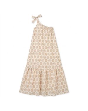 ELOI Neutrals Fritch One Shoulder Print Dress - Natural
