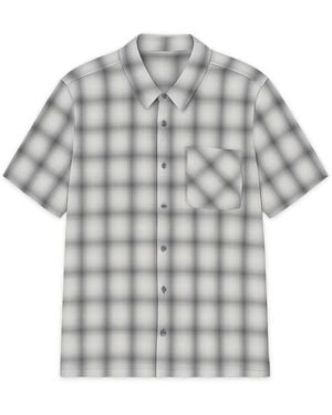 Éclectique Monotone Plaid Button-Up Shirt - Grey