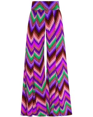Beatrice von Tresckow Ikat Stretch Bell Bottom Flare Pants - Pink