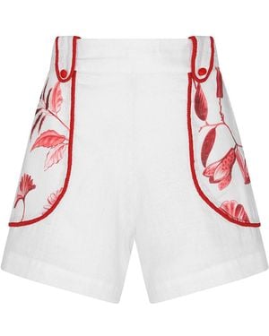 Aguaclara Rouge Linen Short - Red